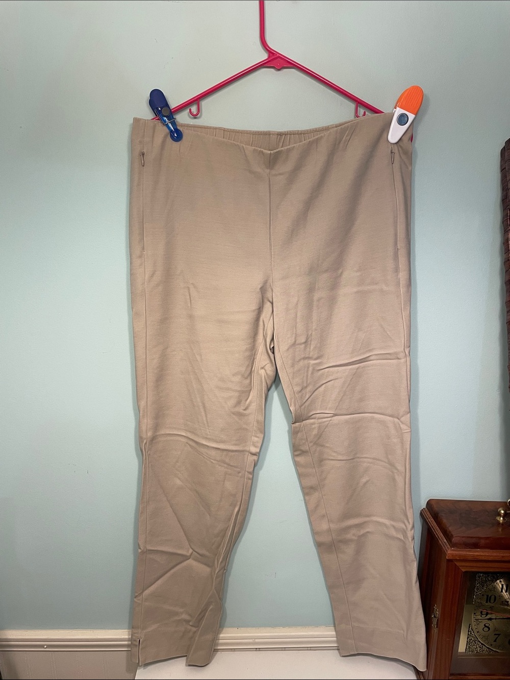J. Jill Neutral Cotton-Stretch Pull-On Pants